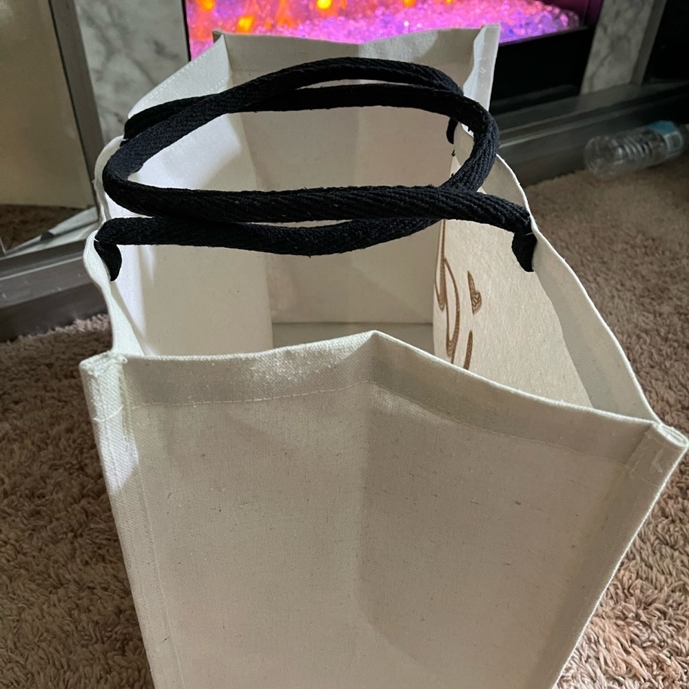 White Bride Tote Bag with Gold Lettering - Picture 4 of 7